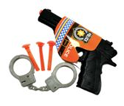 Набор Полицейского (пистолет,наручники,присоски) 20*14см / пакет АА134