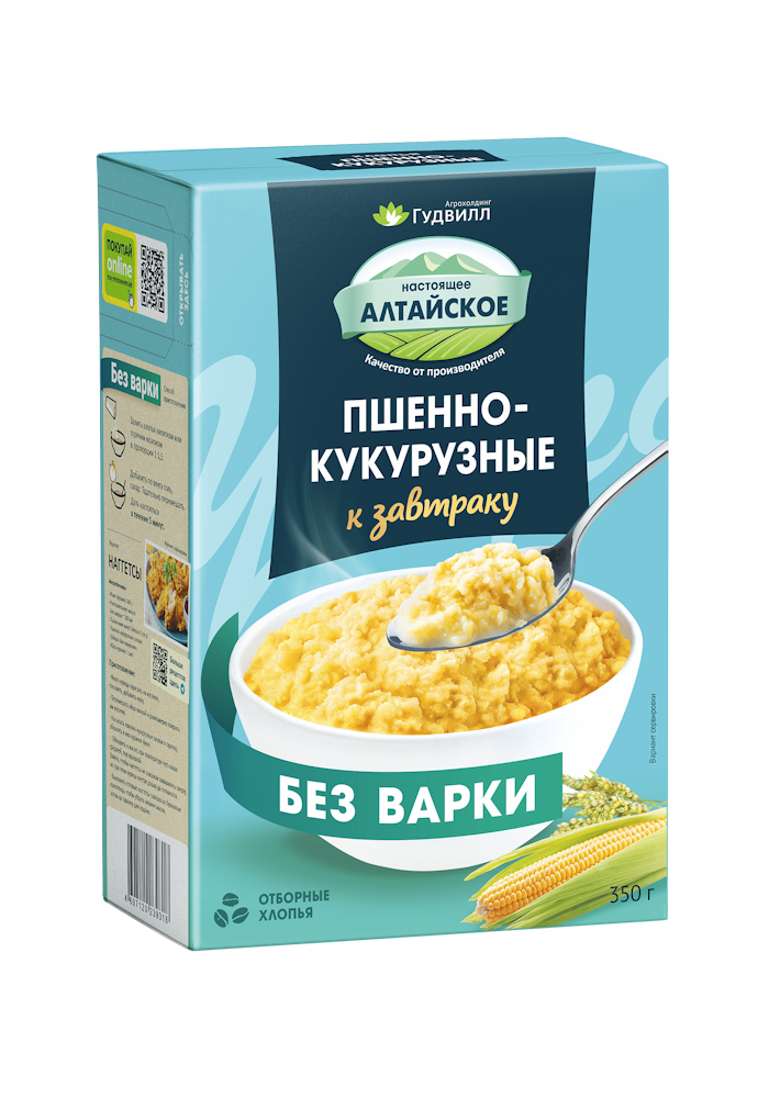 ГУДВИЛЛ 350г хлопья пшенно-кукурузные. 
