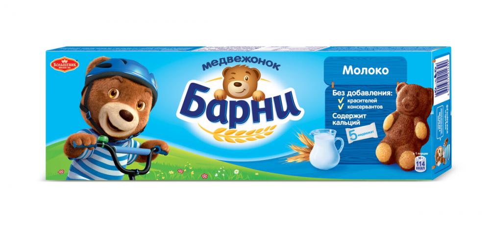 Печенье Большевик Медвеженок Барни 150г мол нач