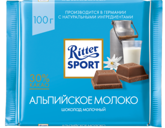 Риттер Спорт 100г молочный с альпийс.молоком