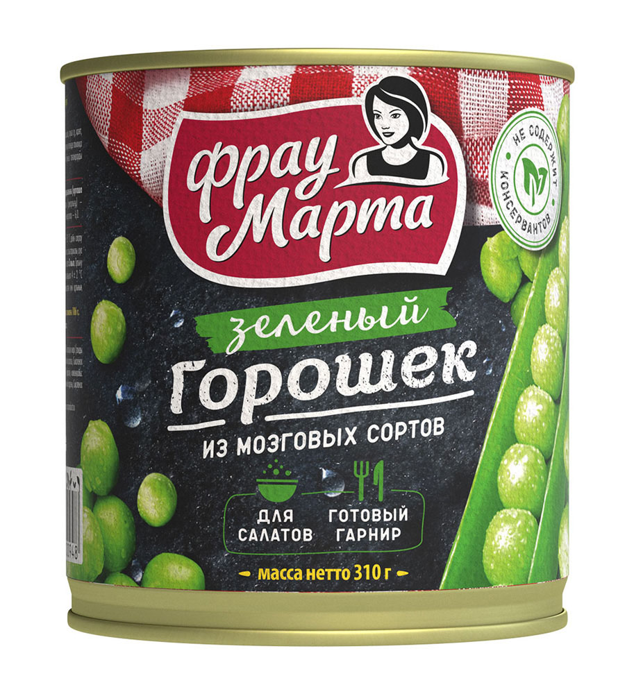 Зелёный горошек 310г Фрау Марта ж/б