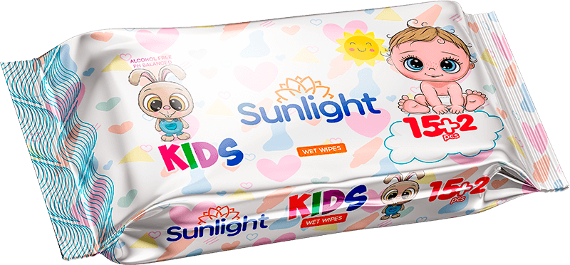 Влажные салфетки SUNLIGHT 17шт L Зайчик