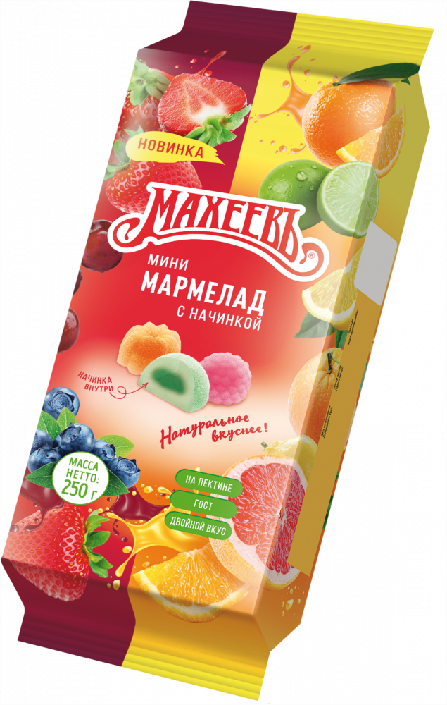 Мармелад ЭП 250г.Махеевъ МИНИ с начинкой 
