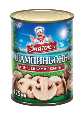 Грибы шампиньоны с вешенками 400г рез. Знаток ж/б
