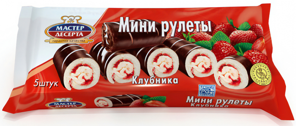 Мини-Рулет Мастер Десерта 175г.Клубника