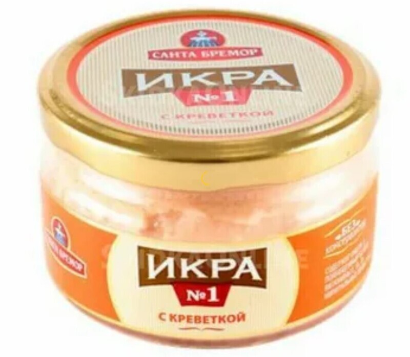 Икра мойвы с креветкой 180г Санта Бремор с/б/6