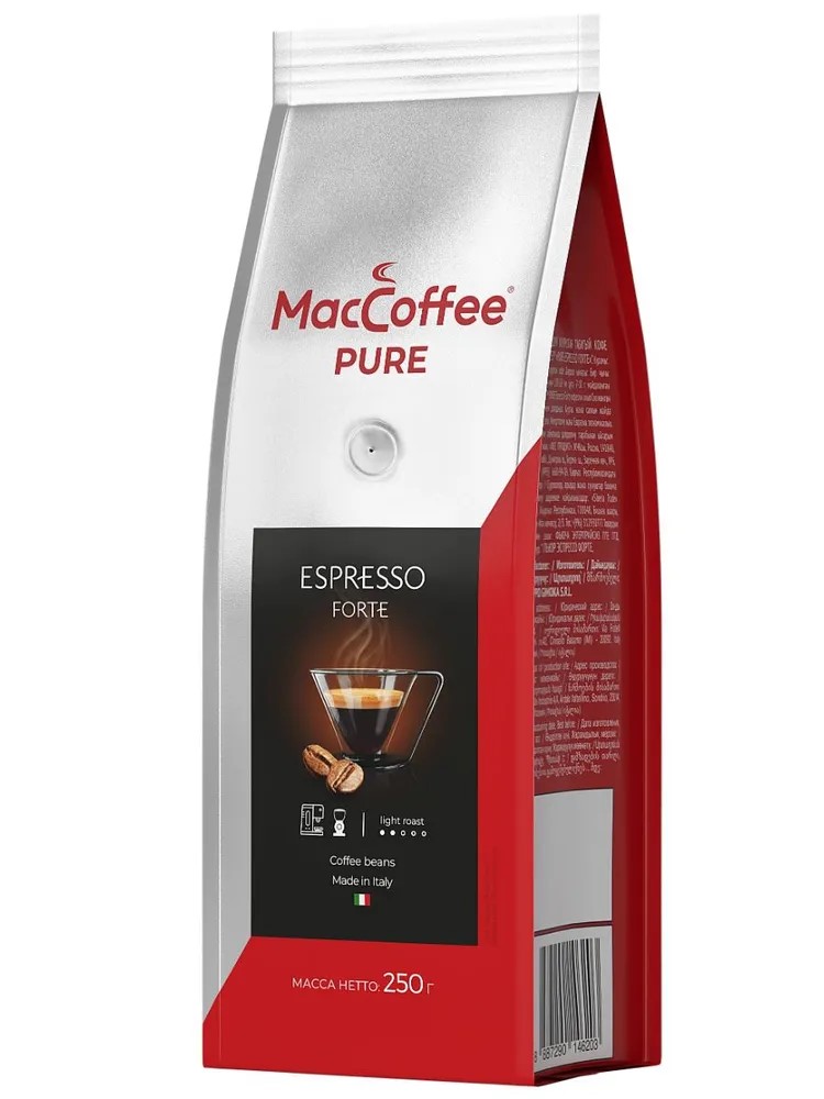 Маккофе Pure Espresso Forte 250г зерно