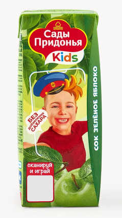 Сок Сады Придонья 0,2л зеленое яблоко