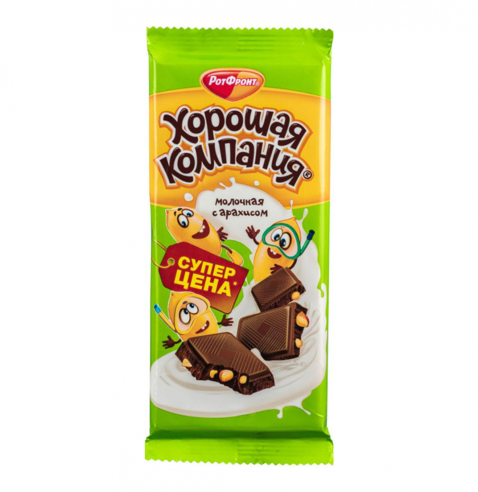 Плитка Р.Ф. 80гХорошая компания молоч.арахис