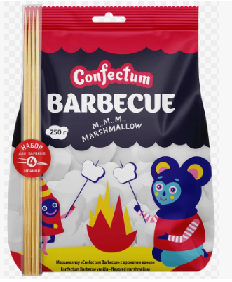 Зефир жевательный 200г«Confectum Barbecue» с ароматом ванили10% НДС