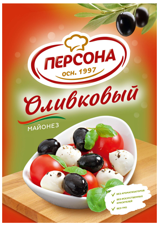 Майонез  Персона  600мл Оливковый 50% дой-пак
