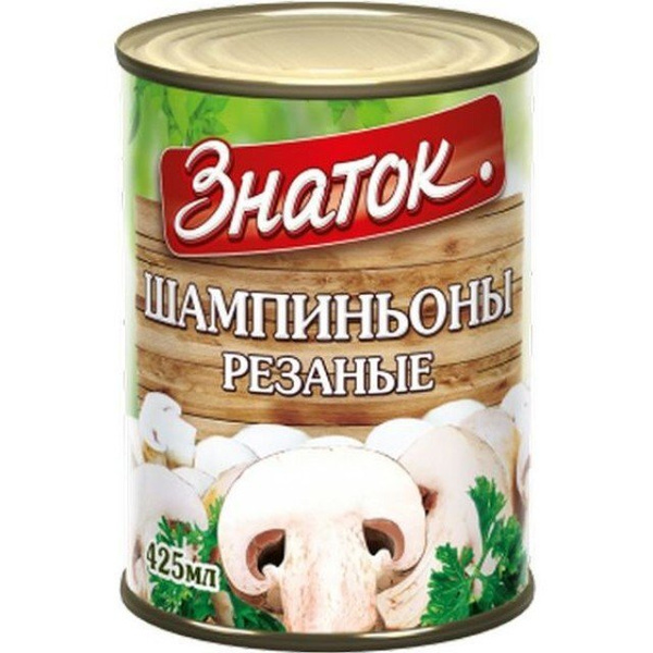 Грибы шампиньоны 400г рез. Знаток ж/б