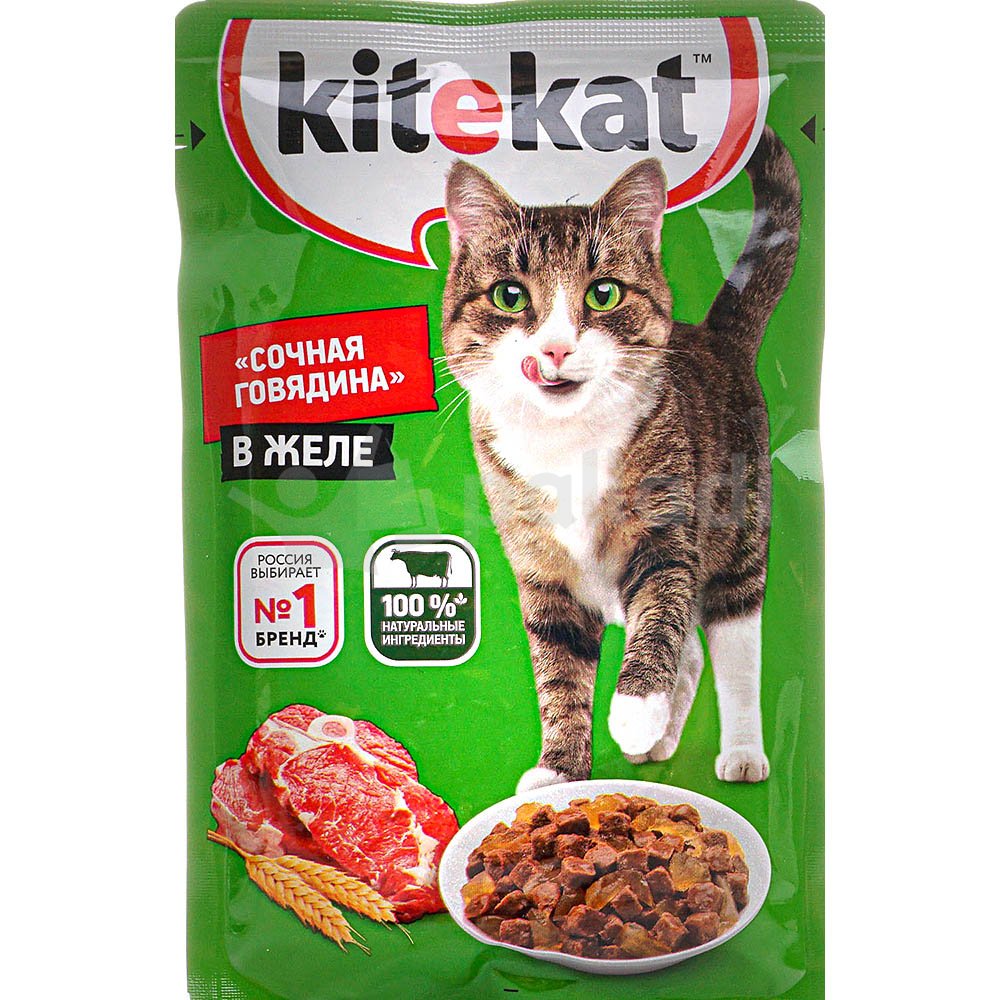 Корм Китикет 85г желе сочн. говядина