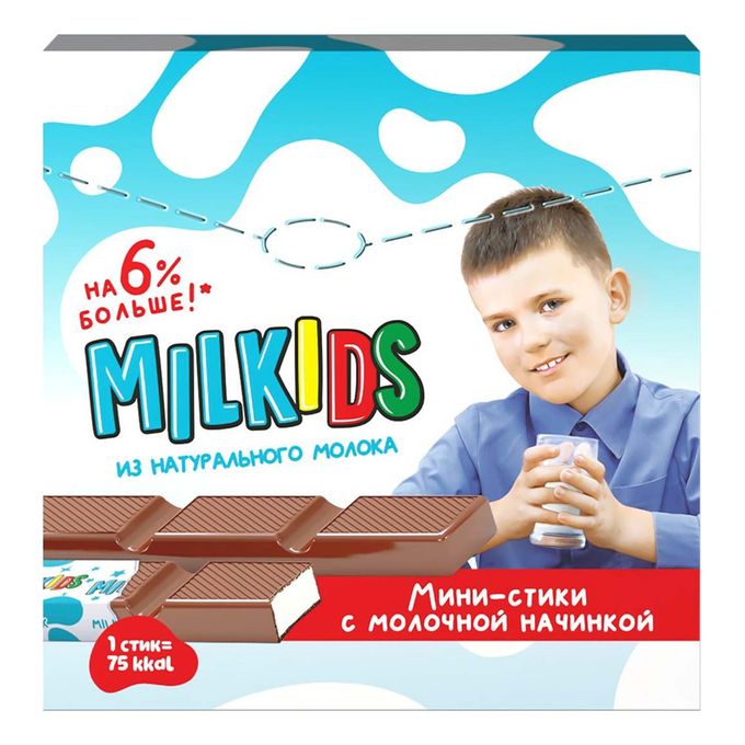 Минишоколад 53г.Milkids (министики)