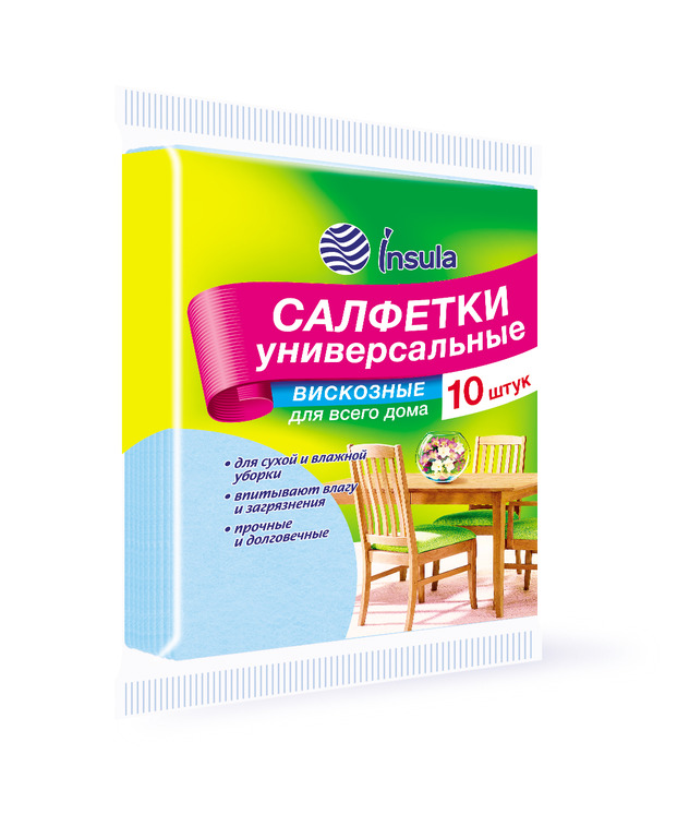 Салфетка для уборки INSULA универсальная 10шт