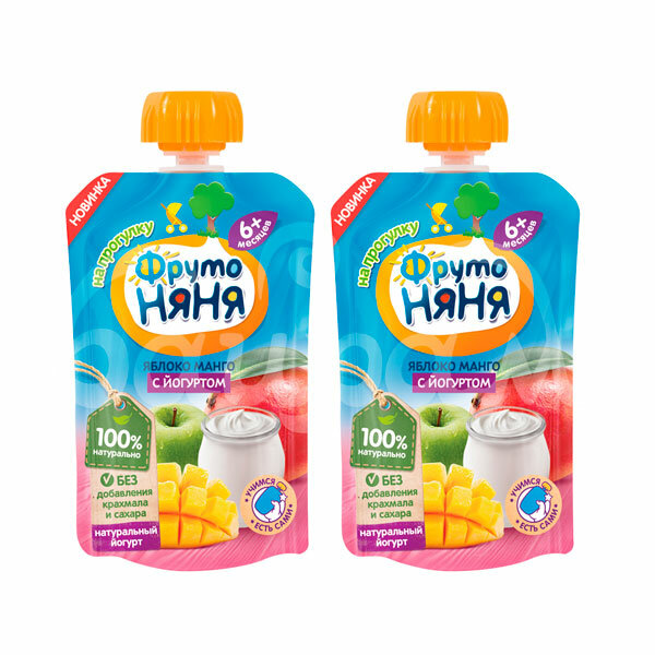 Пюре Фр.Няня 90 г. Яблоко/манго с йогуртом