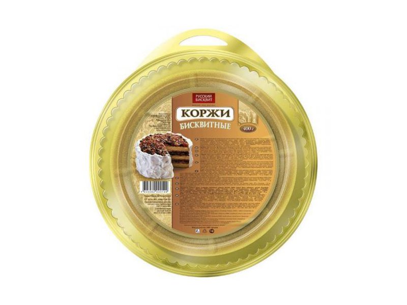 Корж Русский бисквит 400г.светлый