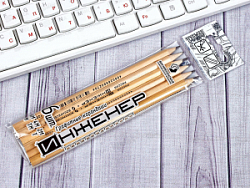 Карандаш ч/г ВКФ "Инженер" 6шт., ассорти,  6P-1240