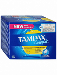 Тампоны TAMPAX Compak 16шт с аппликатором Regular Duo