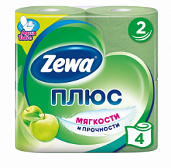 Туалетная бумага Зева 2 слоя 4 рулона Яблоко