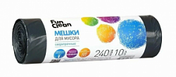 Мешки для мусора Fun Clean 240л 10шт Сверхпрочные черные