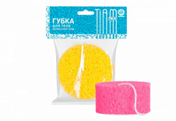 Мочалка д/тела Губка ТИАМО Спа TIAMO SPA "КРУГ Люкс" с петлей, коралловый поролон