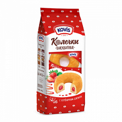 Пирожное бискв.Колечки Ковис 240г.Клубничный джем